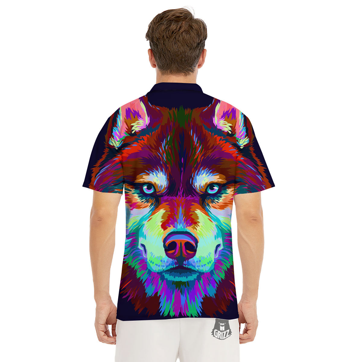 Portrait Siberian Husky Print Men's Golf Shirts-grizzshop