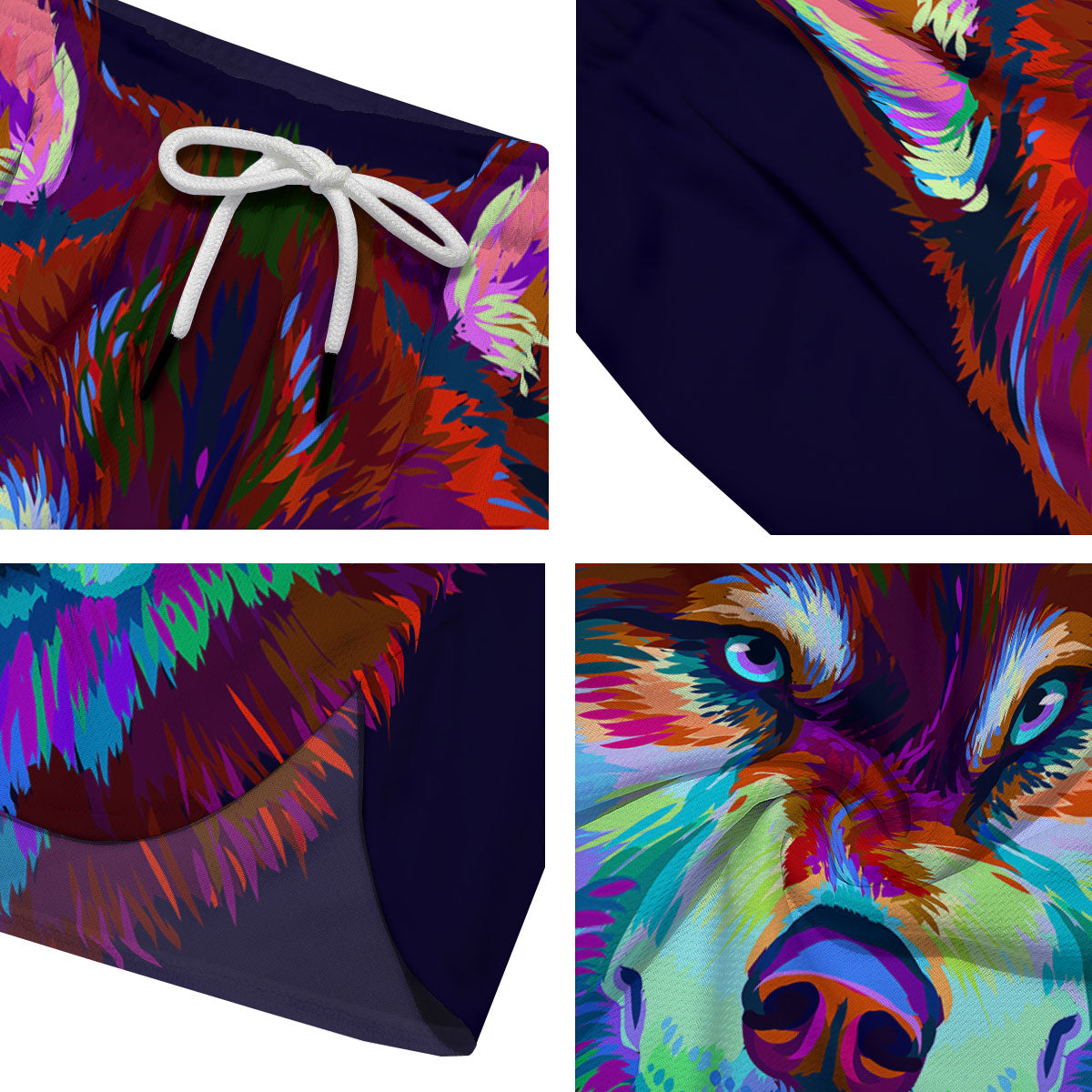 Portrait Siberian Husky Print Men's Running Shorts-grizzshop