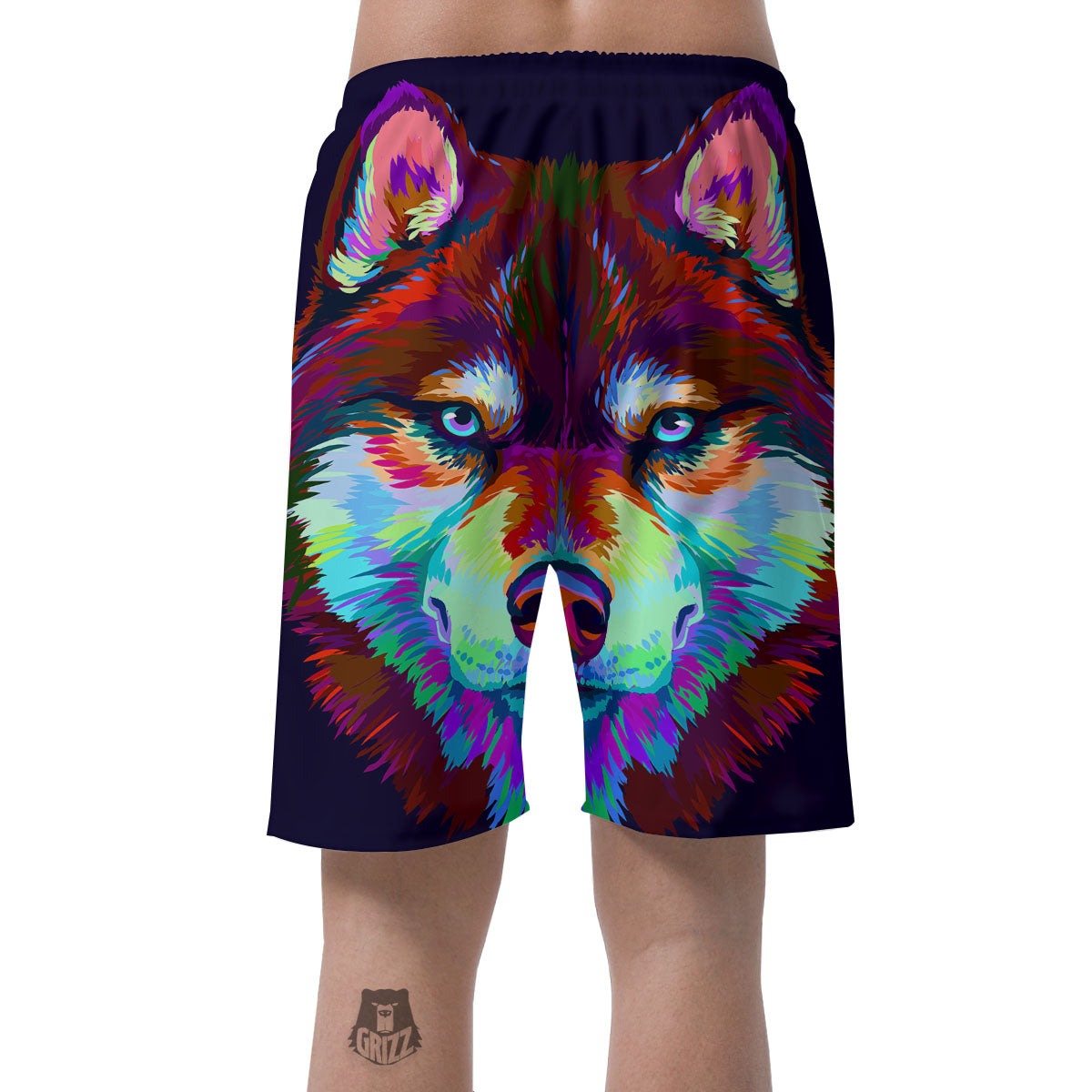 Portrait Siberian Husky Print Men's Shorts-grizzshop