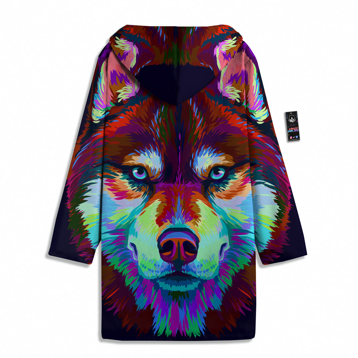 Portrait Siberian Husky Print Men's Windbreaker Jacket-grizzshop