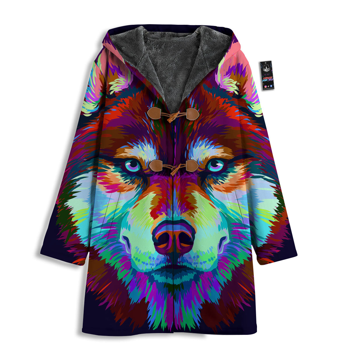 Portrait Siberian Husky Print Men's Windbreaker Jacket-grizzshop