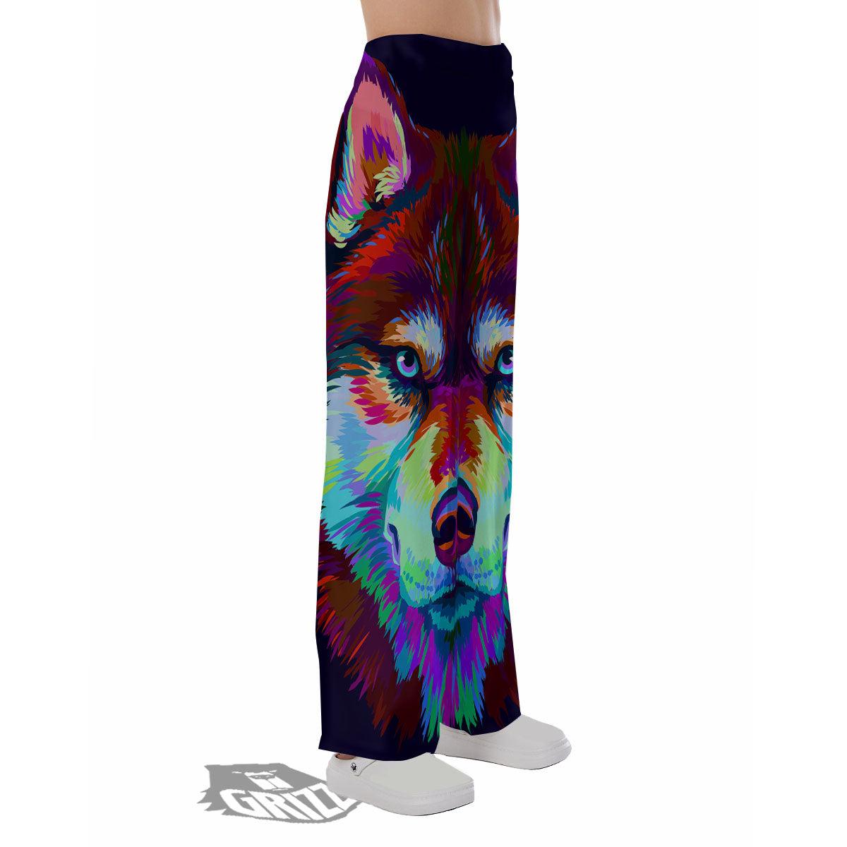 Portrait Siberian Husky Print Pajama Pants-grizzshop