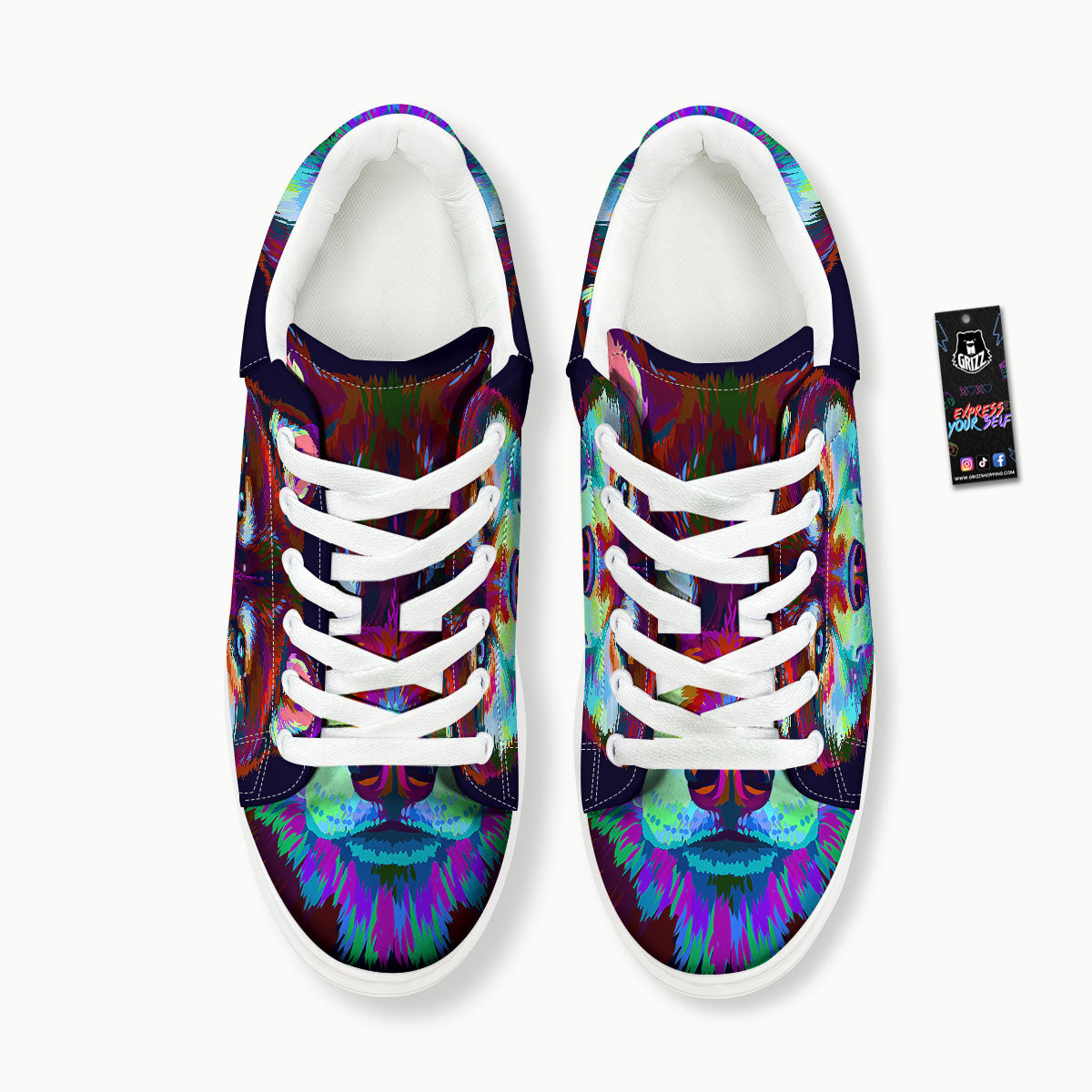 Portrait Siberian Husky Print Platform Shoes-grizzshop