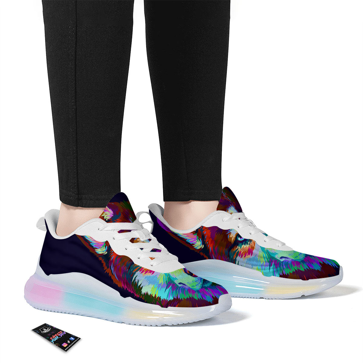 Portrait Siberian Husky Print Running Sneakers-grizzshop