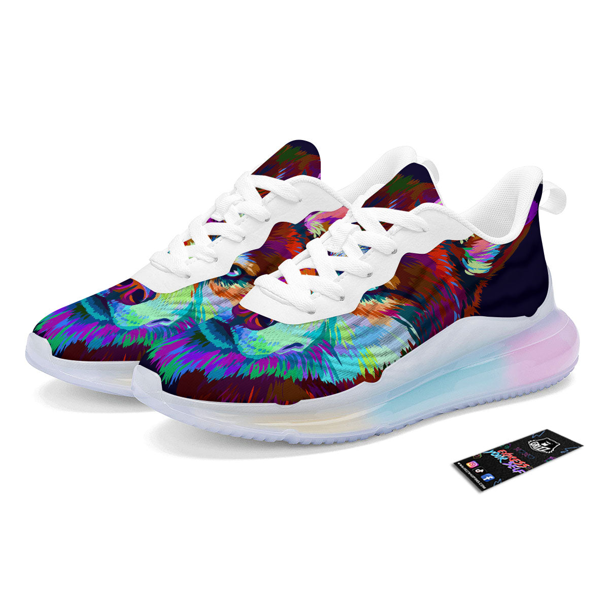 Portrait Siberian Husky Print Running Sneakers-grizzshop