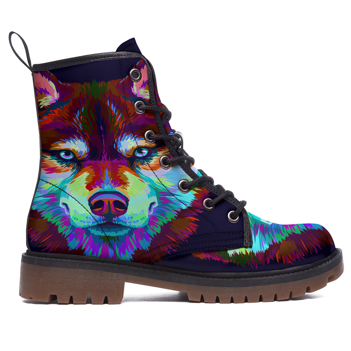 Portrait Siberian Husky Print Work Boots-grizzshop