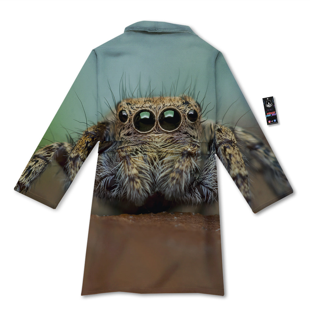 Portrait Spider Print Bathrobe-grizzshop