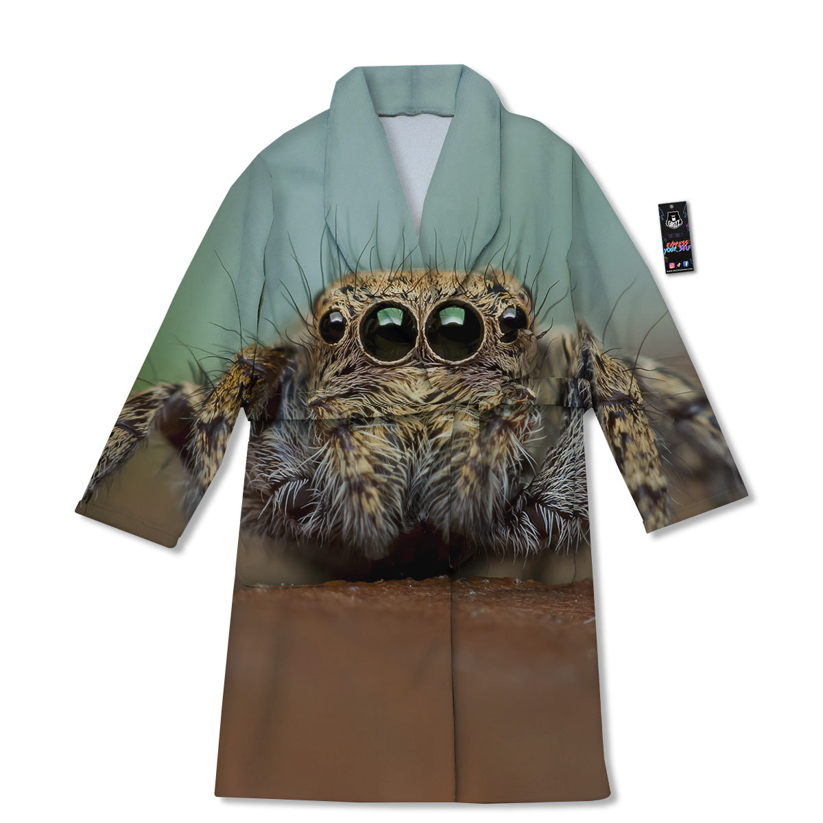 Portrait Spider Print Bathrobe-grizzshop