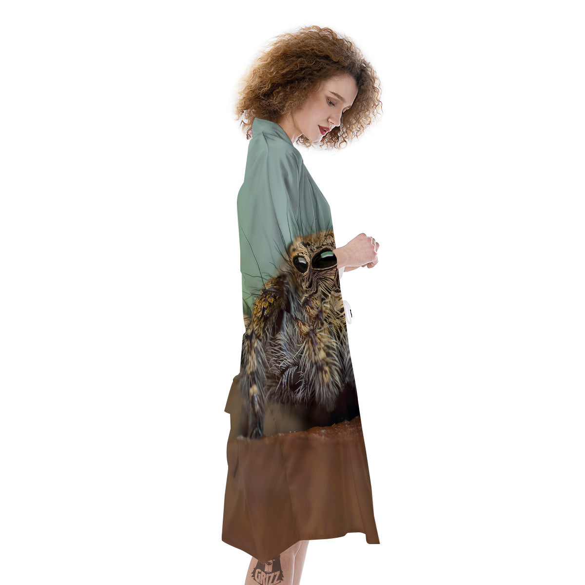 Portrait Spider Print Kimono-grizzshop