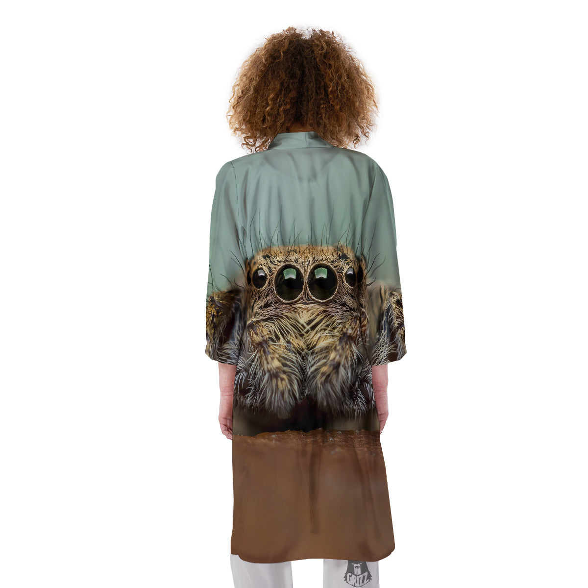 Portrait Spider Print Kimono-grizzshop