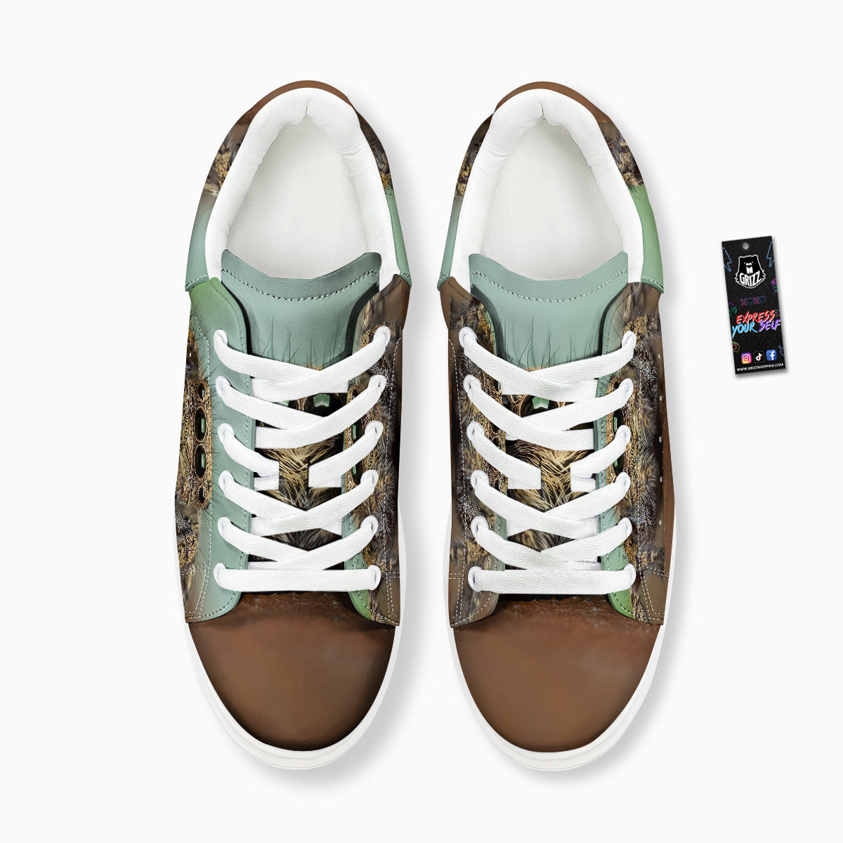 Portrait Spider Print Platform Shoes-grizzshop