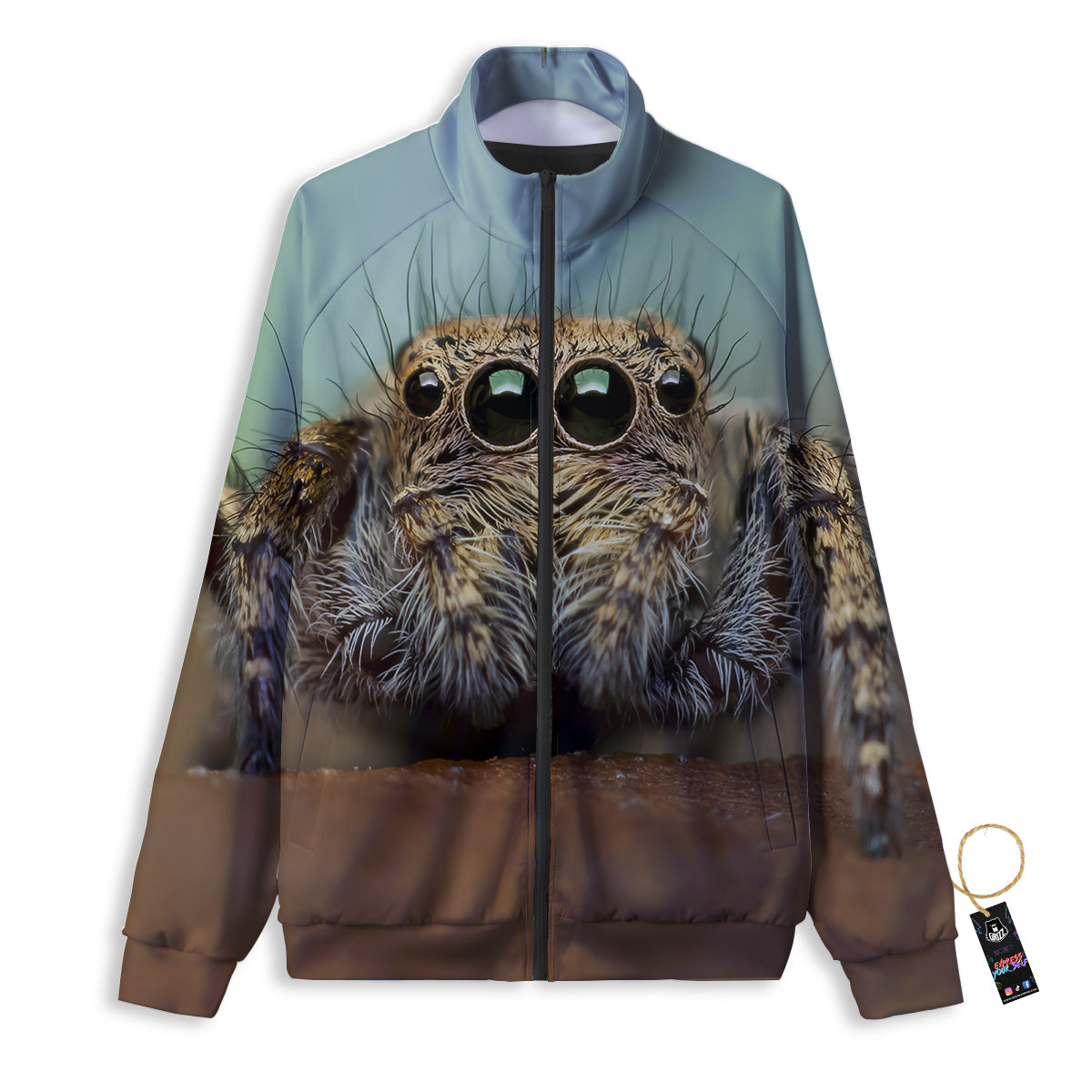 Portrait Spider Print Track Jacket-grizzshop