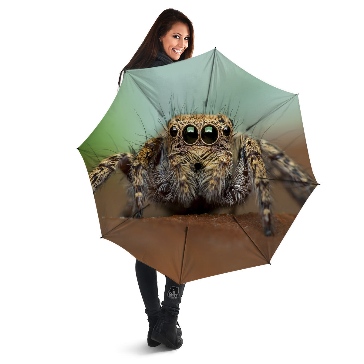Portrait Spider Print Umbrella-grizzshop