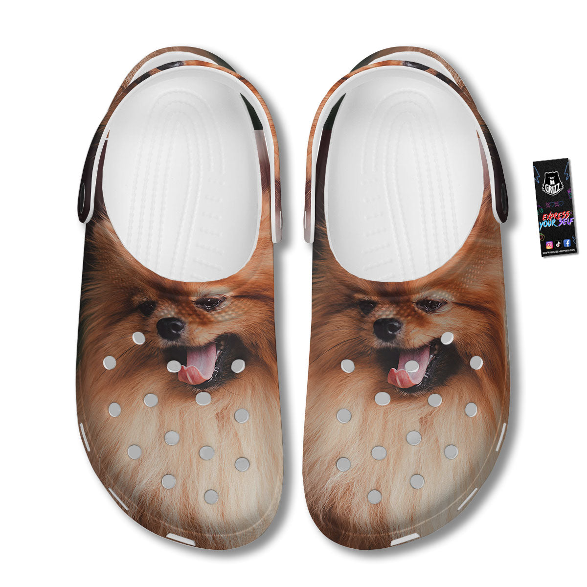 Portrait Vintage Pomeranian Clog-grizzshop