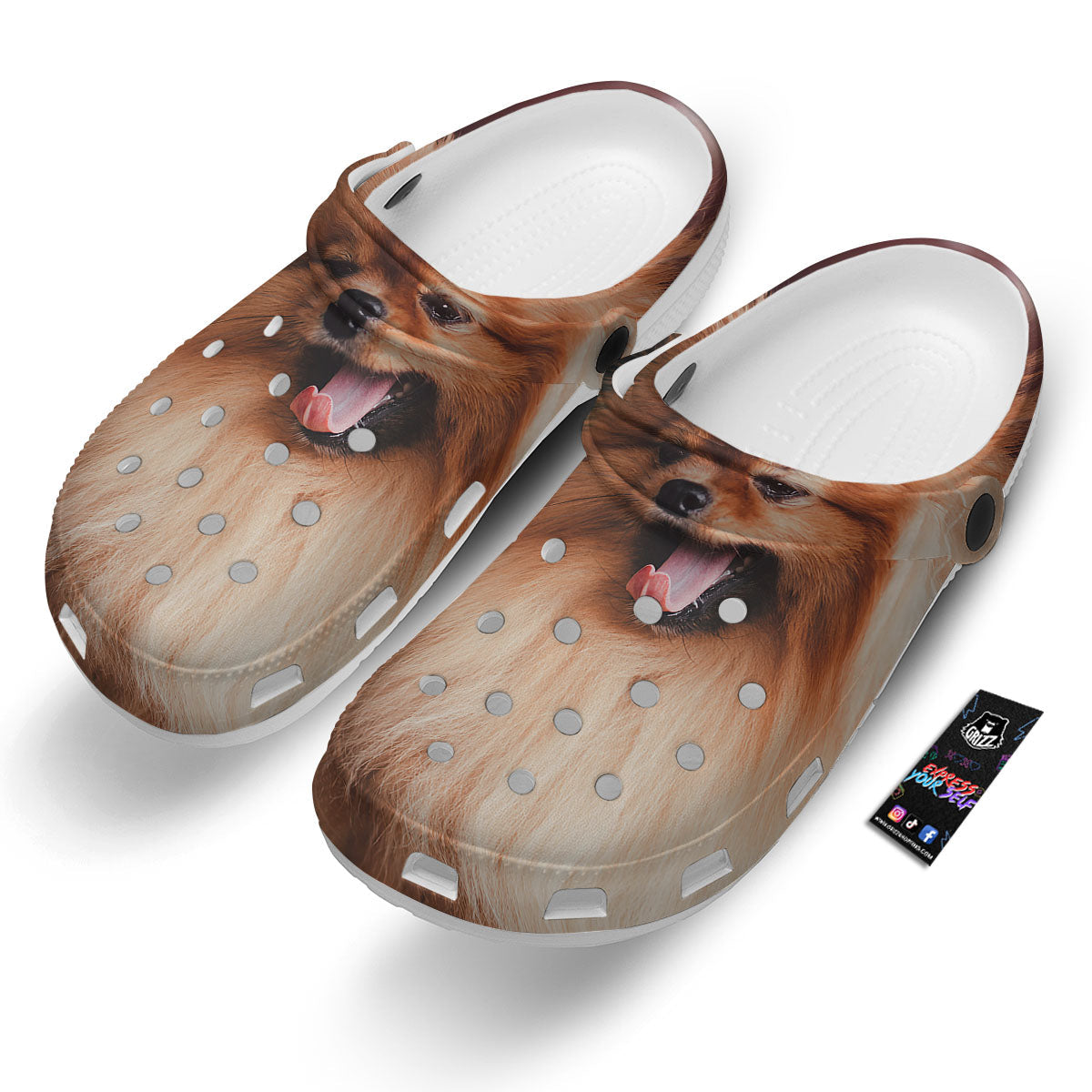 Portrait Vintage Pomeranian Clog-grizzshop