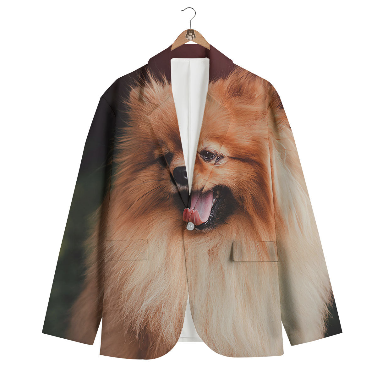 Portrait Vintage Pomeranian Men's Blazer-grizzshop