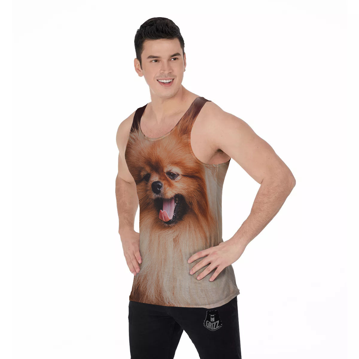 Portrait Vintage Pomeranian Men's Tank Top-grizzshop