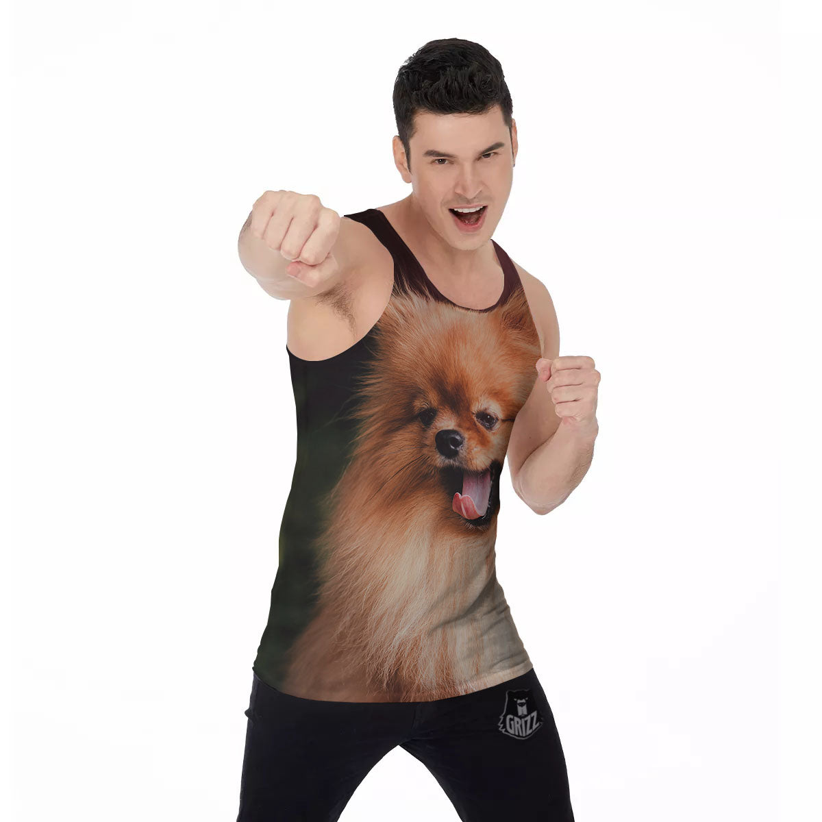 Portrait Vintage Pomeranian Men's Tank Top-grizzshop