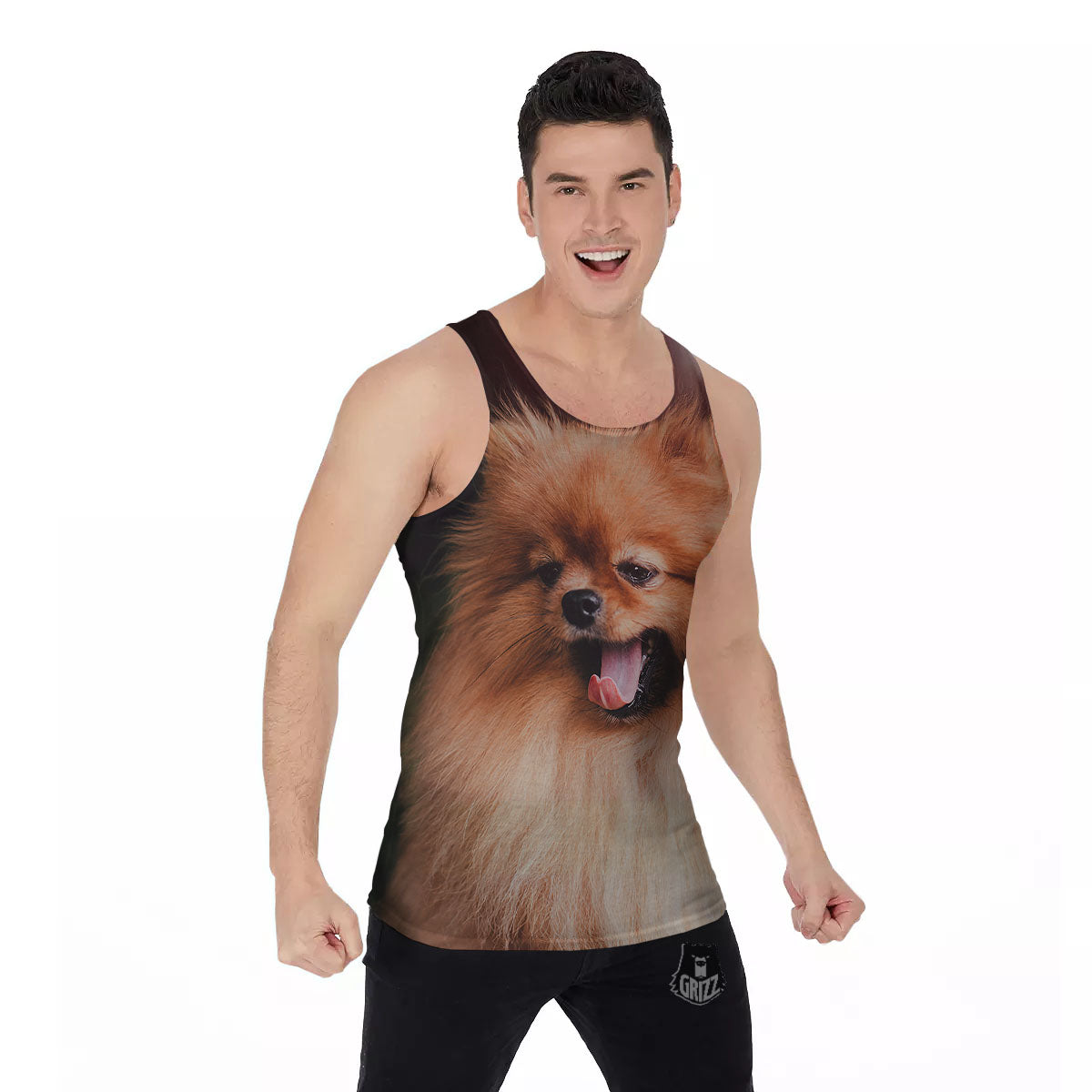 Portrait Vintage Pomeranian Men's Tank Top-grizzshop
