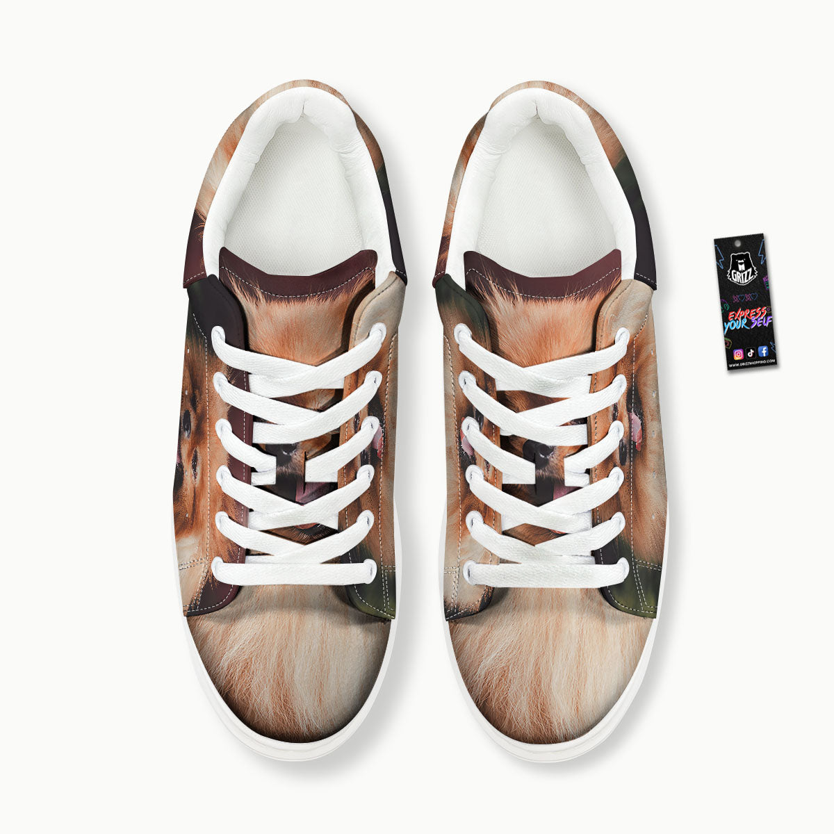 Portrait Vintage Pomeranian Platform Shoes-grizzshop