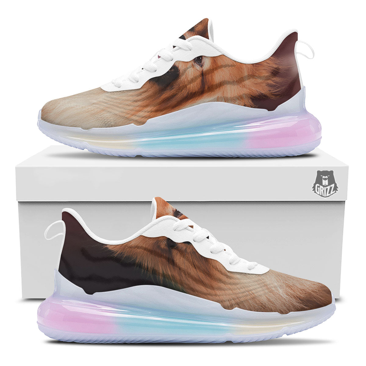 Portrait Vintage Pomeranian Running Sneakers-grizzshop