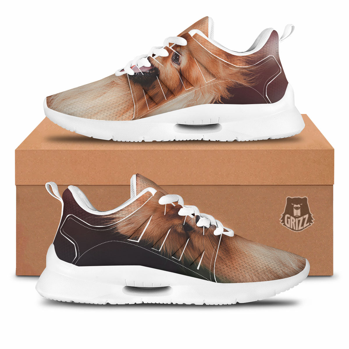 Portrait Vintage Pomeranian Tennis Shoes-grizzshop