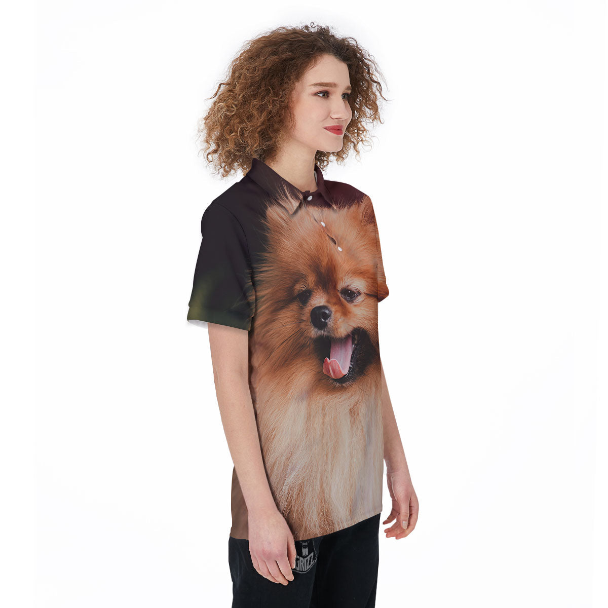 Portrait Vintage Pomeranian Women's Golf Shirts-grizzshop
