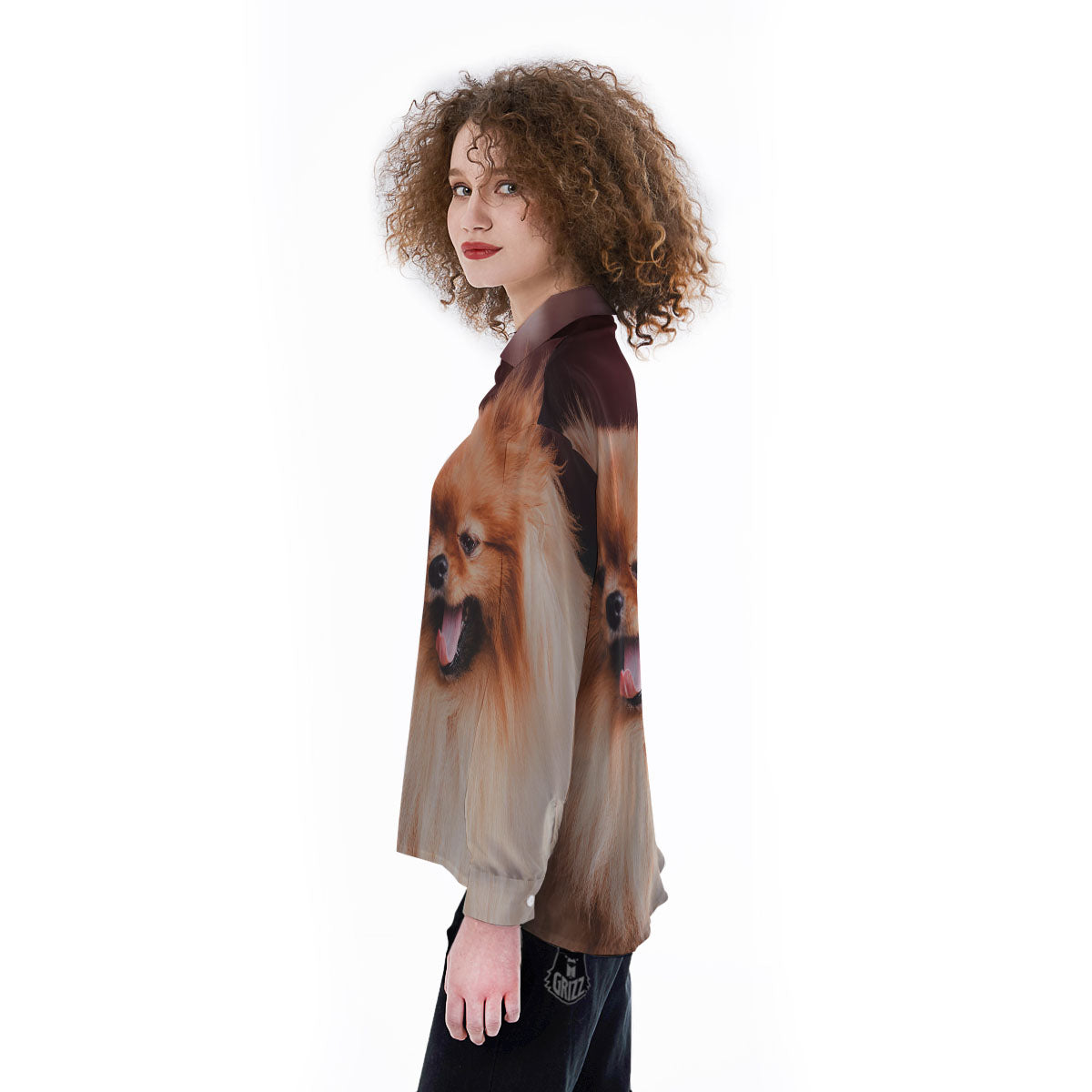 Portrait Vintage Pomeranian Women's Long Sleeve Shirts-grizzshop