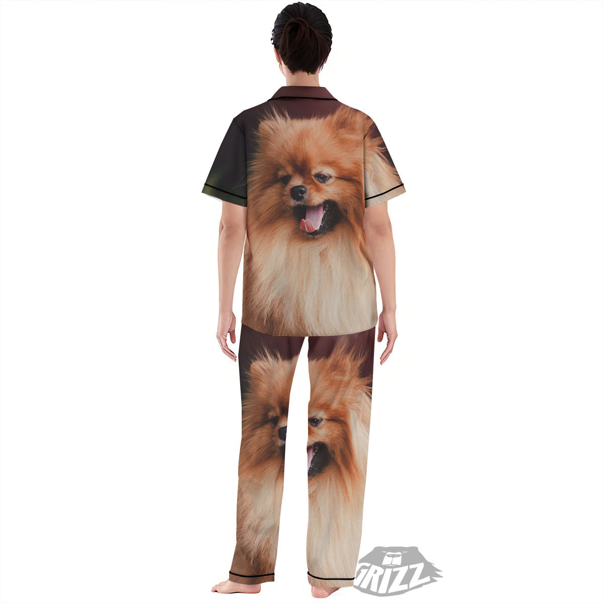 Portrait Vintage Pomeranian Women's Pajamas Set-grizzshop