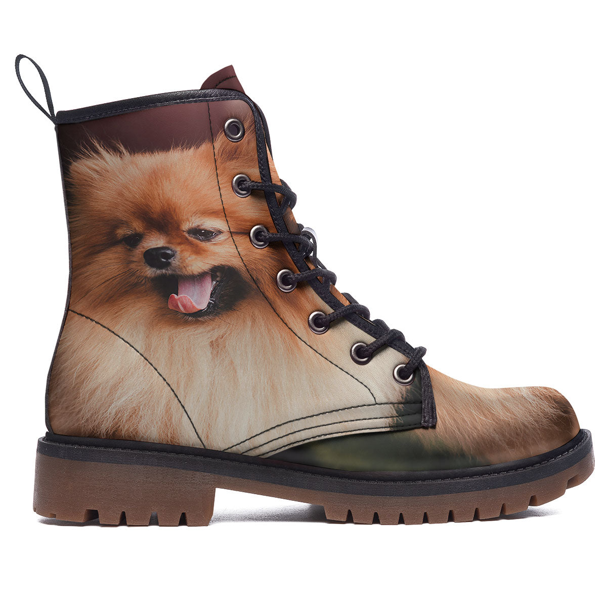 Portrait Vintage Pomeranian Work Boots-grizzshop
