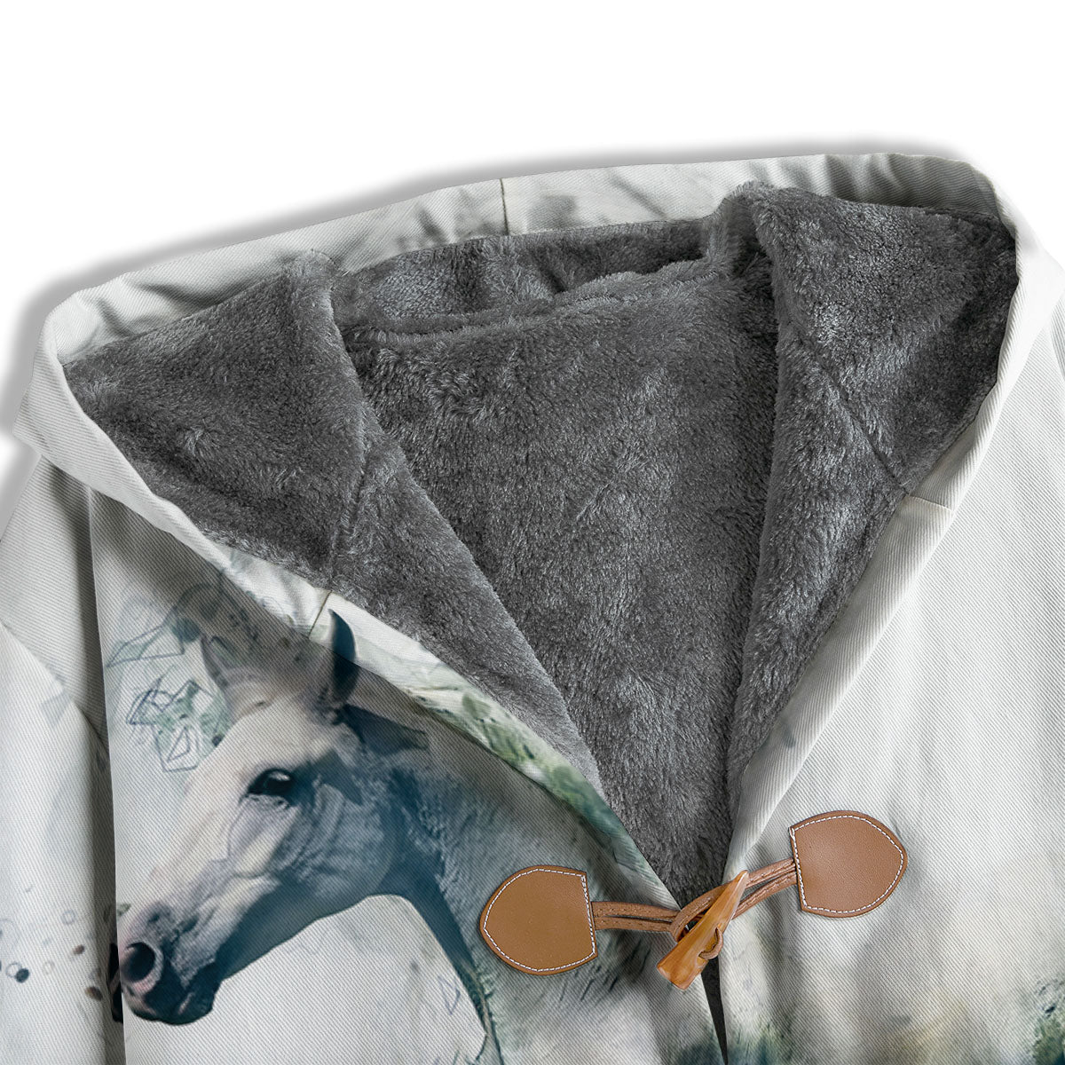Portrait White Horse Print Men's Windbreaker Jacket-grizzshop