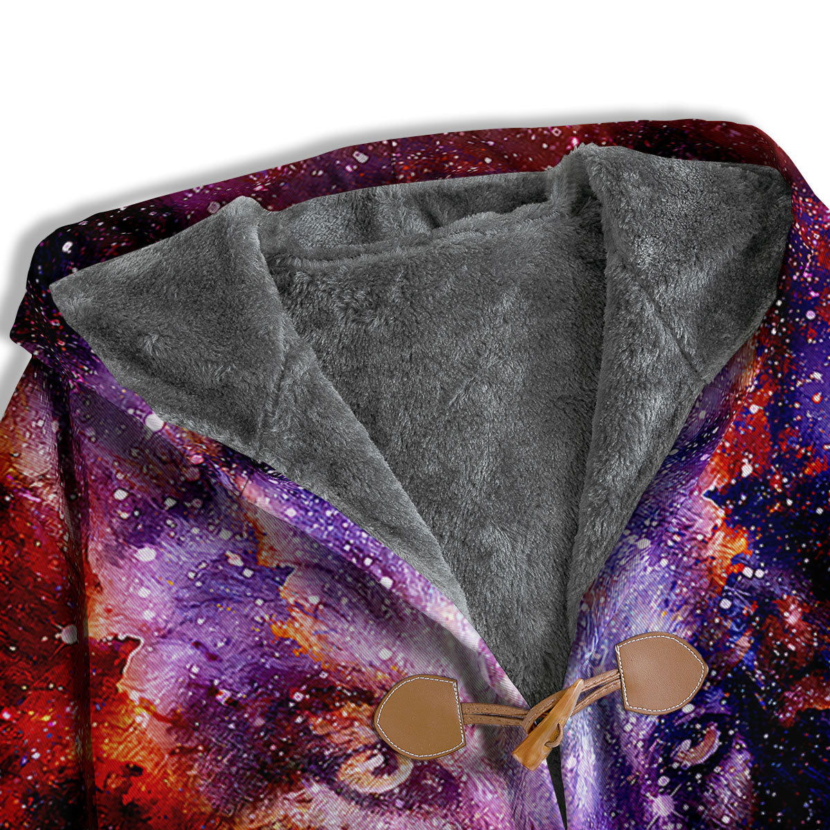 Portrait Wolf Galaxy Print Men's Windbreaker Jacket-grizzshop