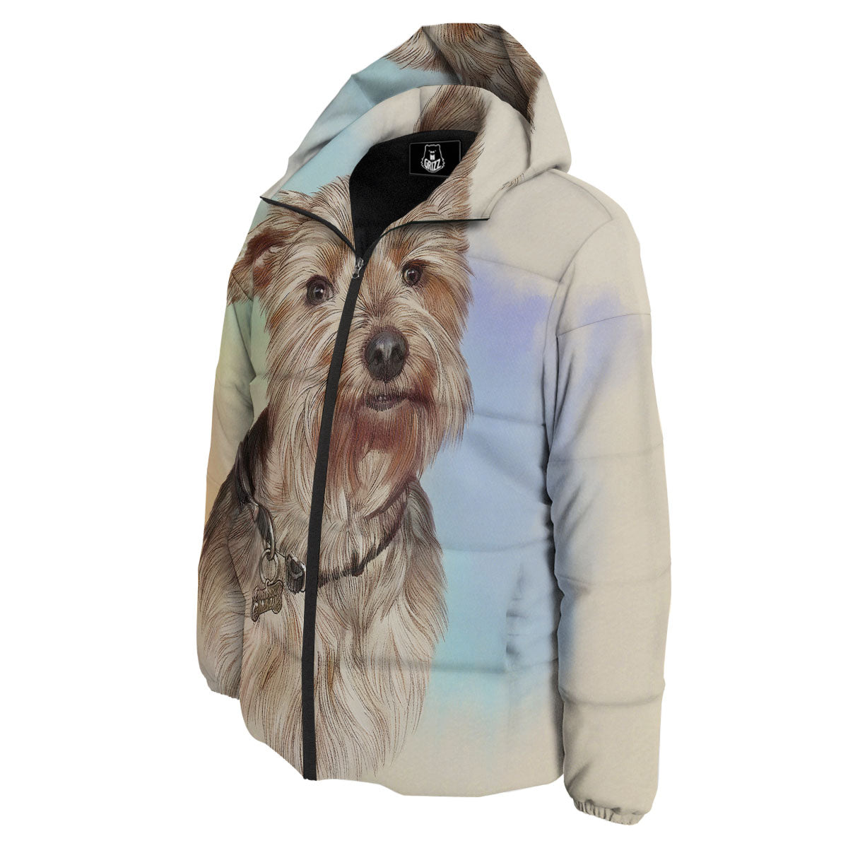 Portrait Yorkshire Terrier Print Down Jacket-grizzshop