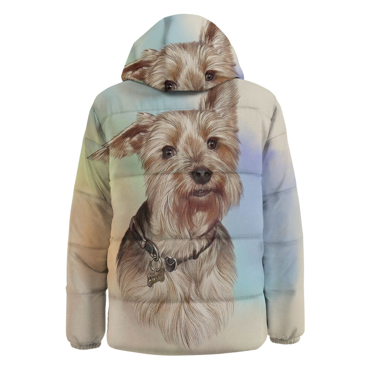Portrait Yorkshire Terrier Print Down Jacket-grizzshop