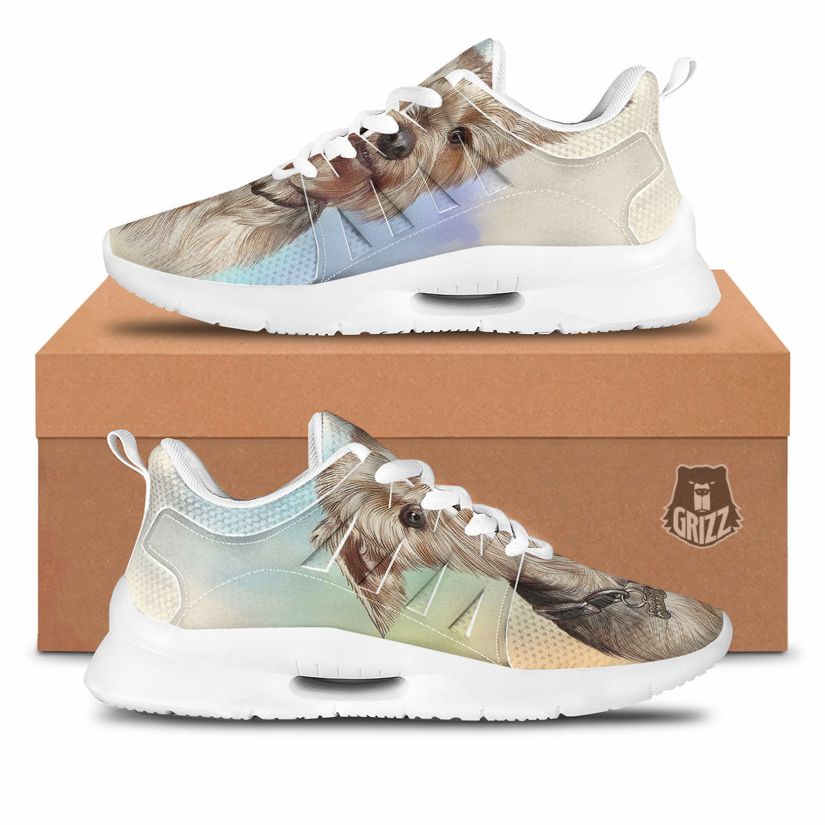 Portrait Yorkshire Terrier Print Tennis Shoes-grizzshop