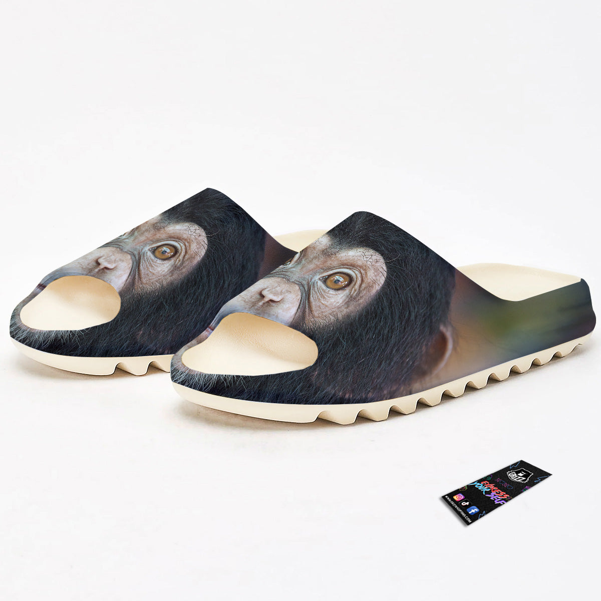 Portrait Chimpanzee Print Sandals-grizzshop