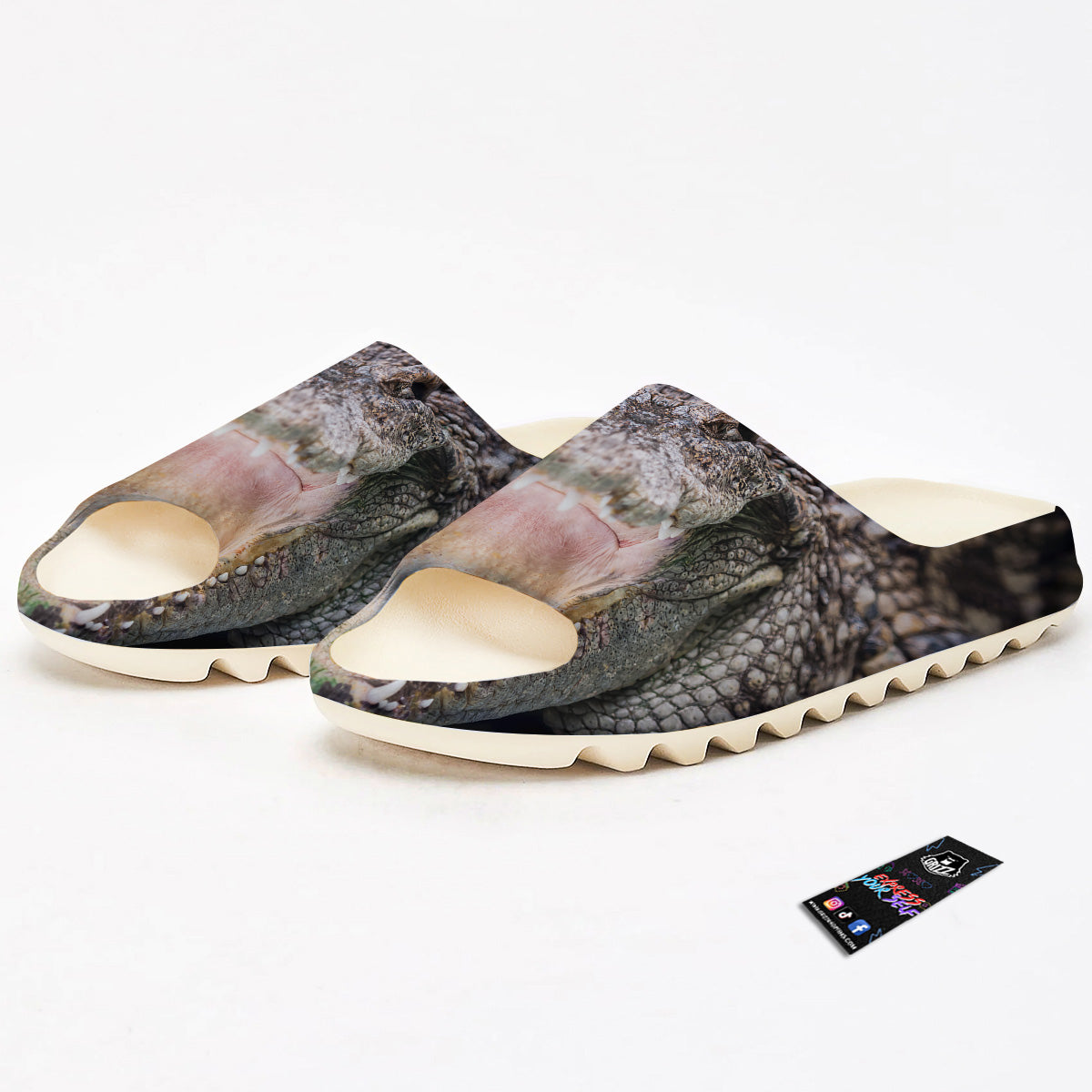 Portrait Crocodile Print Sandals-grizzshop