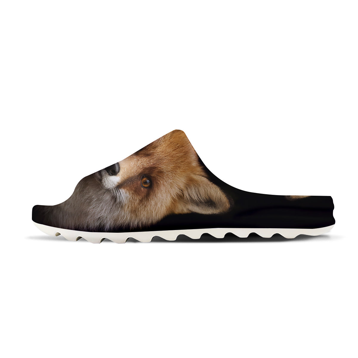 Portrait Head Fox Print Sandals-grizzshop