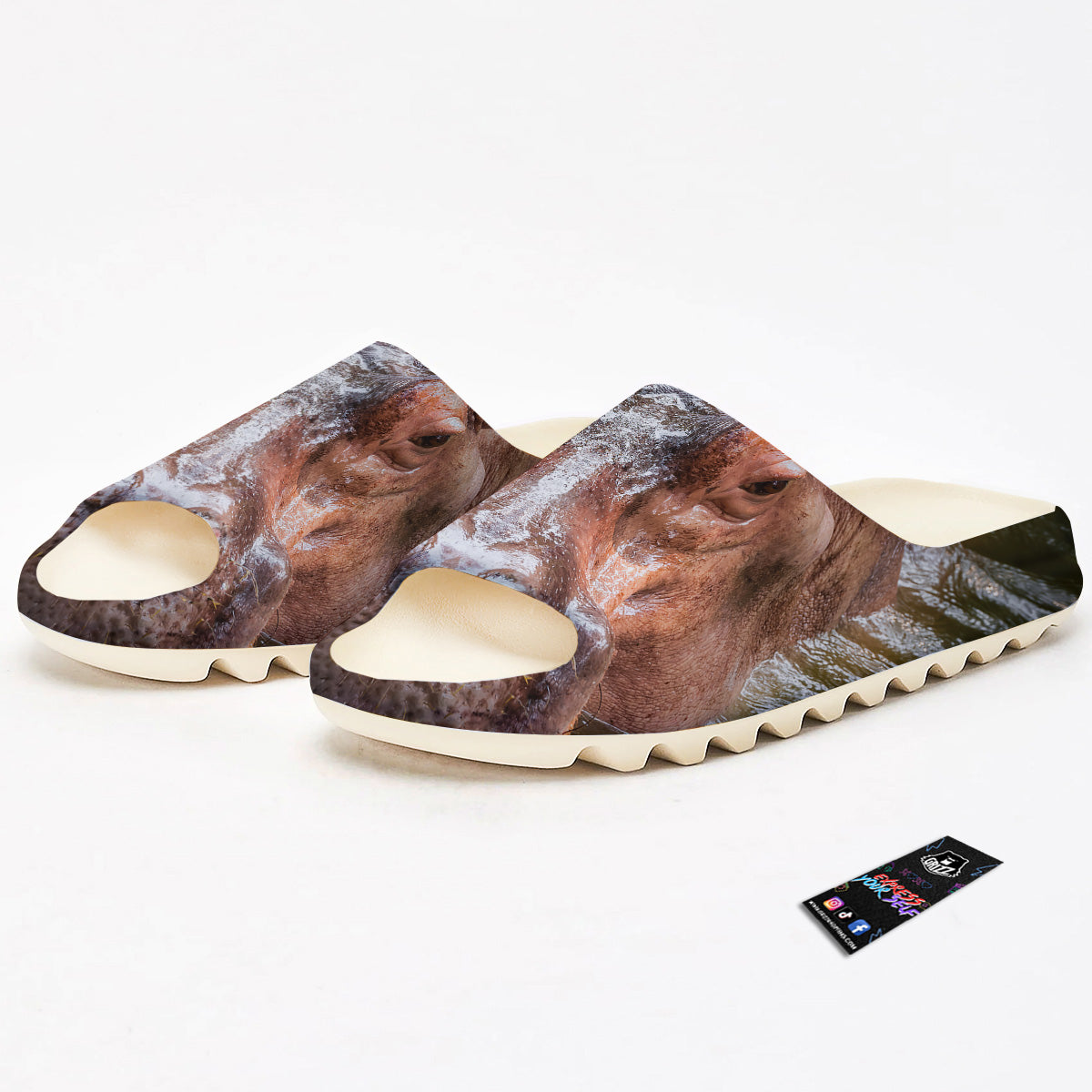 Portrait Hippo Print Sandals-grizzshop