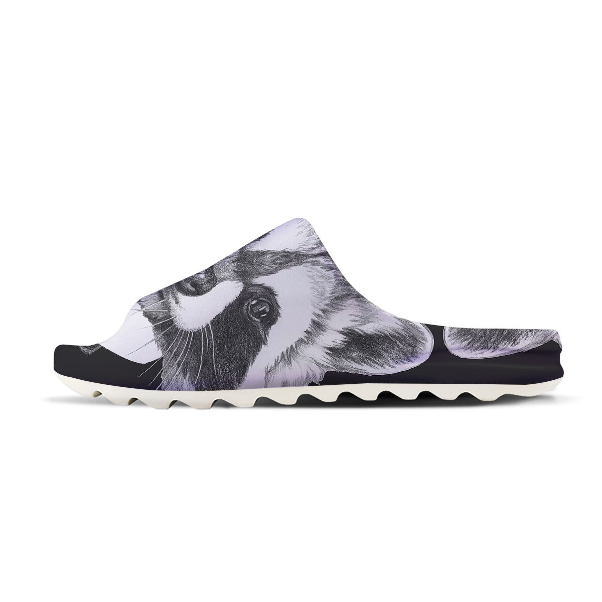 Portrait Raccoon Print Sandals-grizzshop