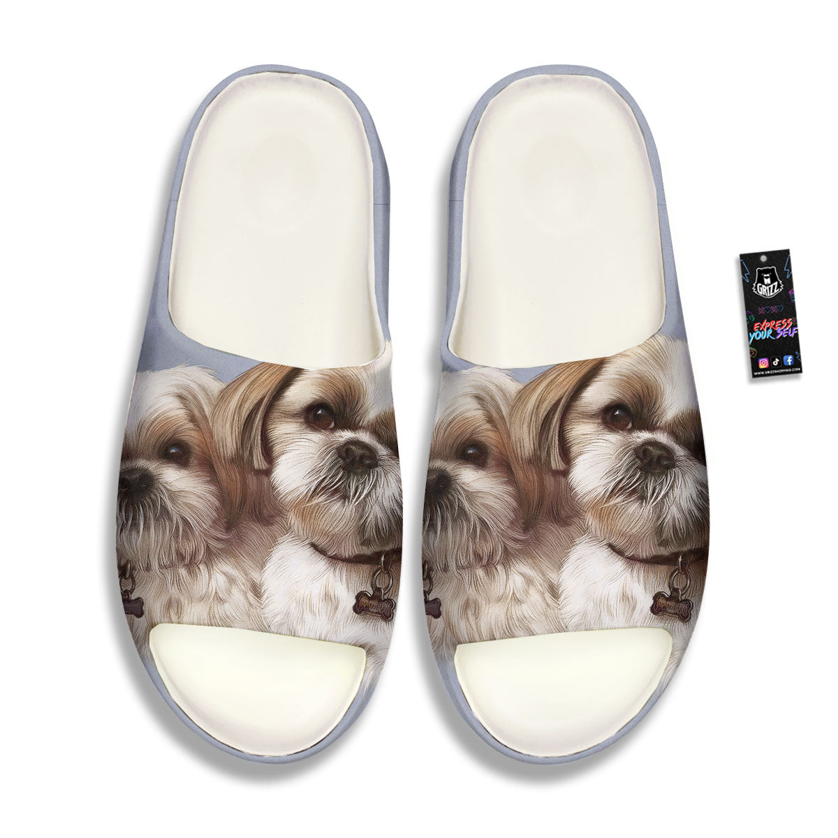 Portrait Shih Tzu Print Sandals-grizzshop
