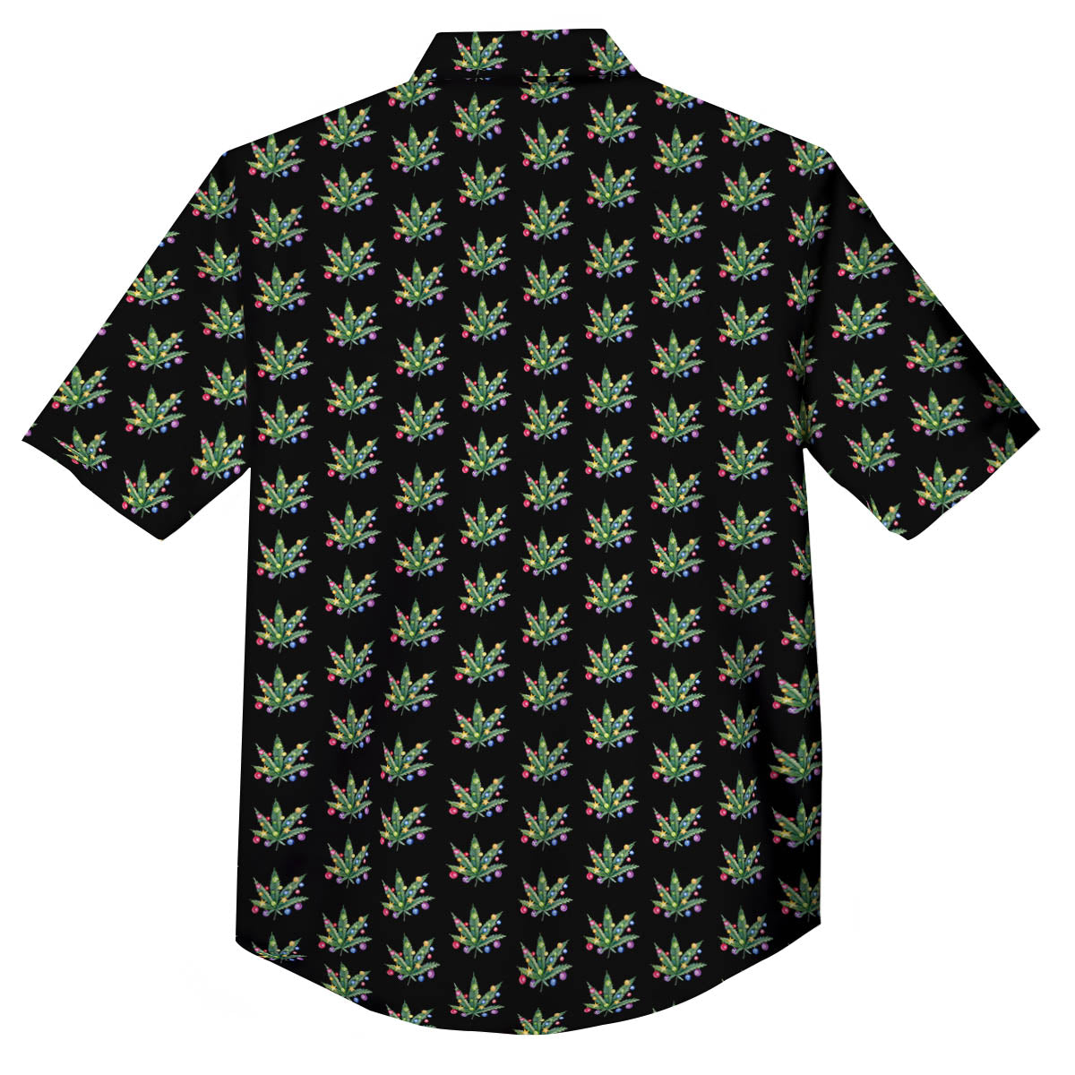 Pot Leaf Christmas Print Pattern Button Up Shirt-grizzshop
