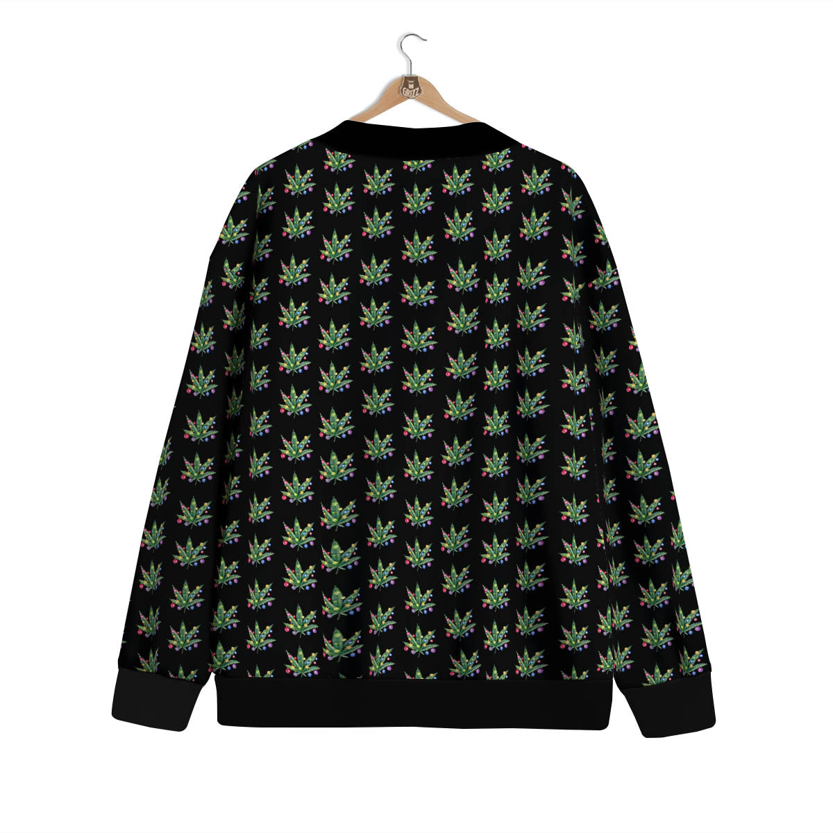 Pot Leaf Christmas Print Pattern Cardigan-grizzshop
