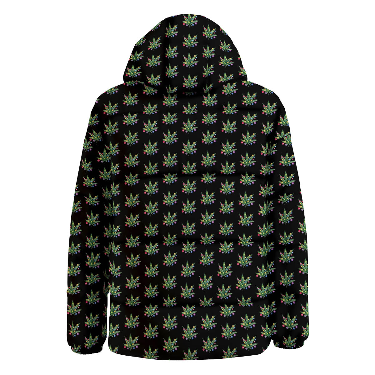Pot Leaf Christmas Print Pattern Down Jacket-grizzshop