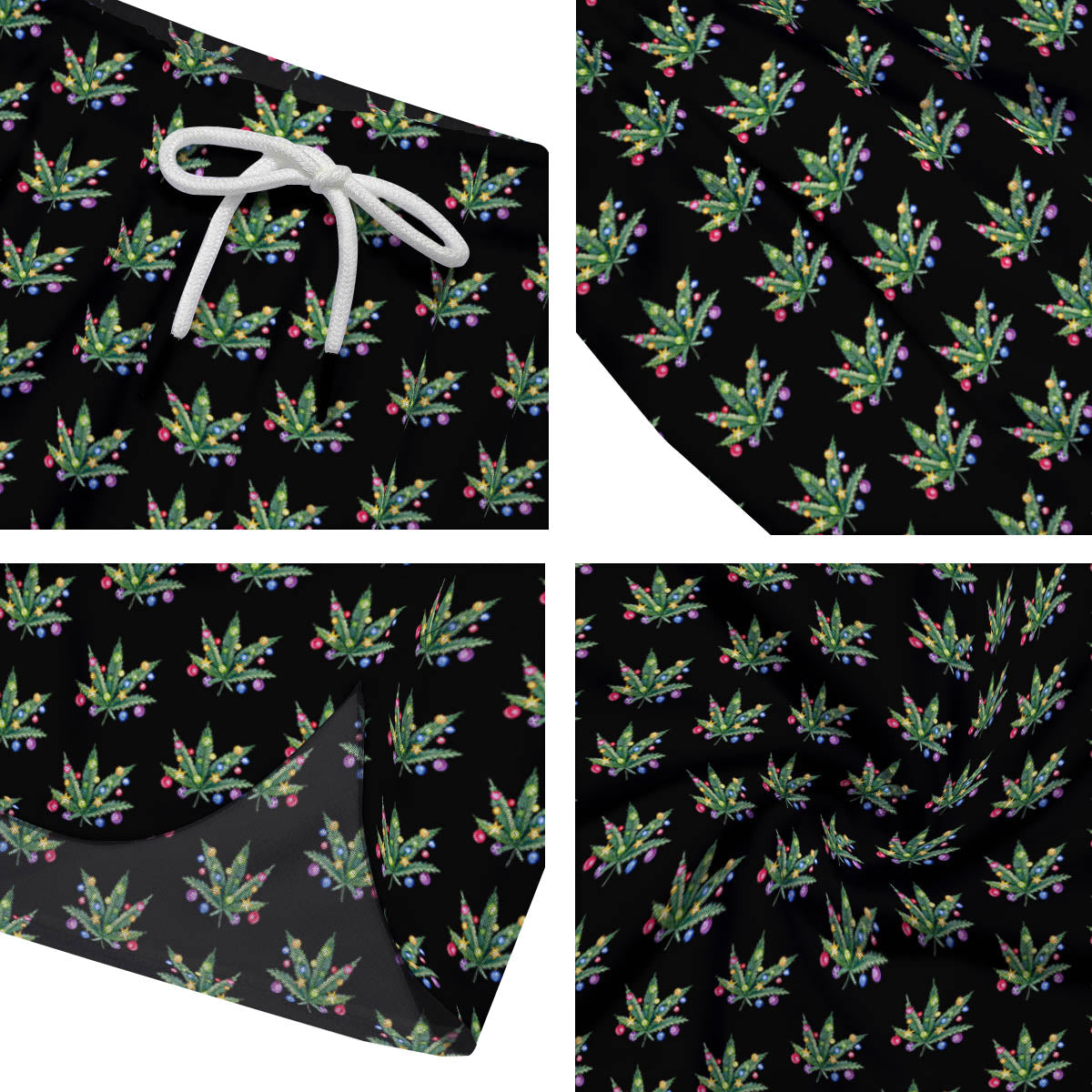 Pot Leaf Christmas Print Pattern Men's Running Shorts-grizzshop