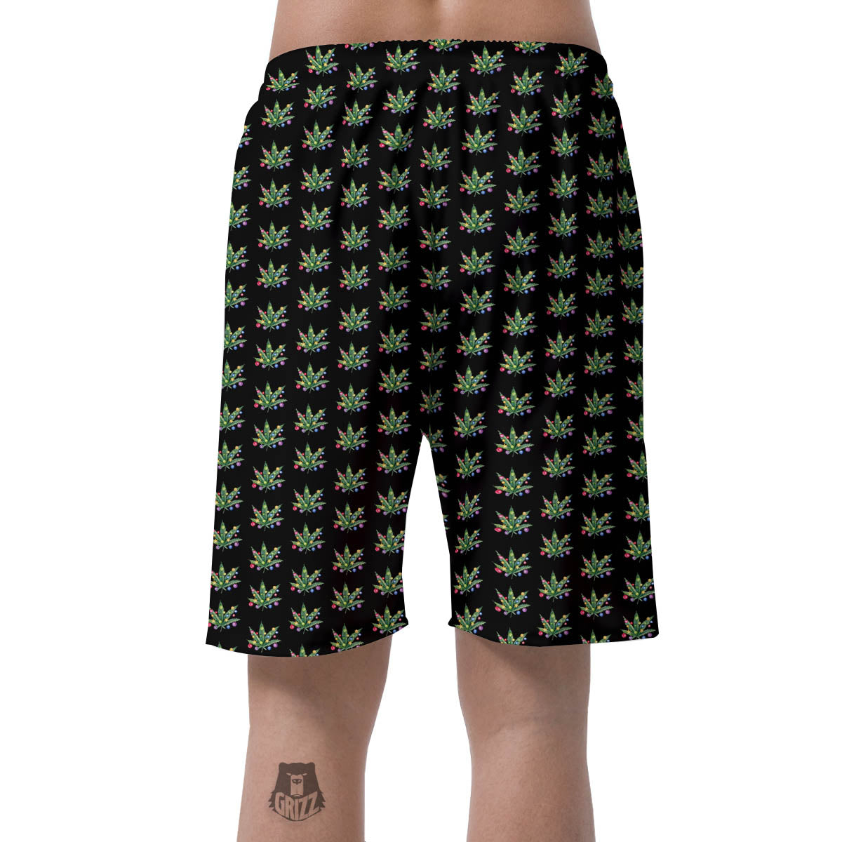 Pot Leaf Christmas Print Pattern Men's Shorts-grizzshop