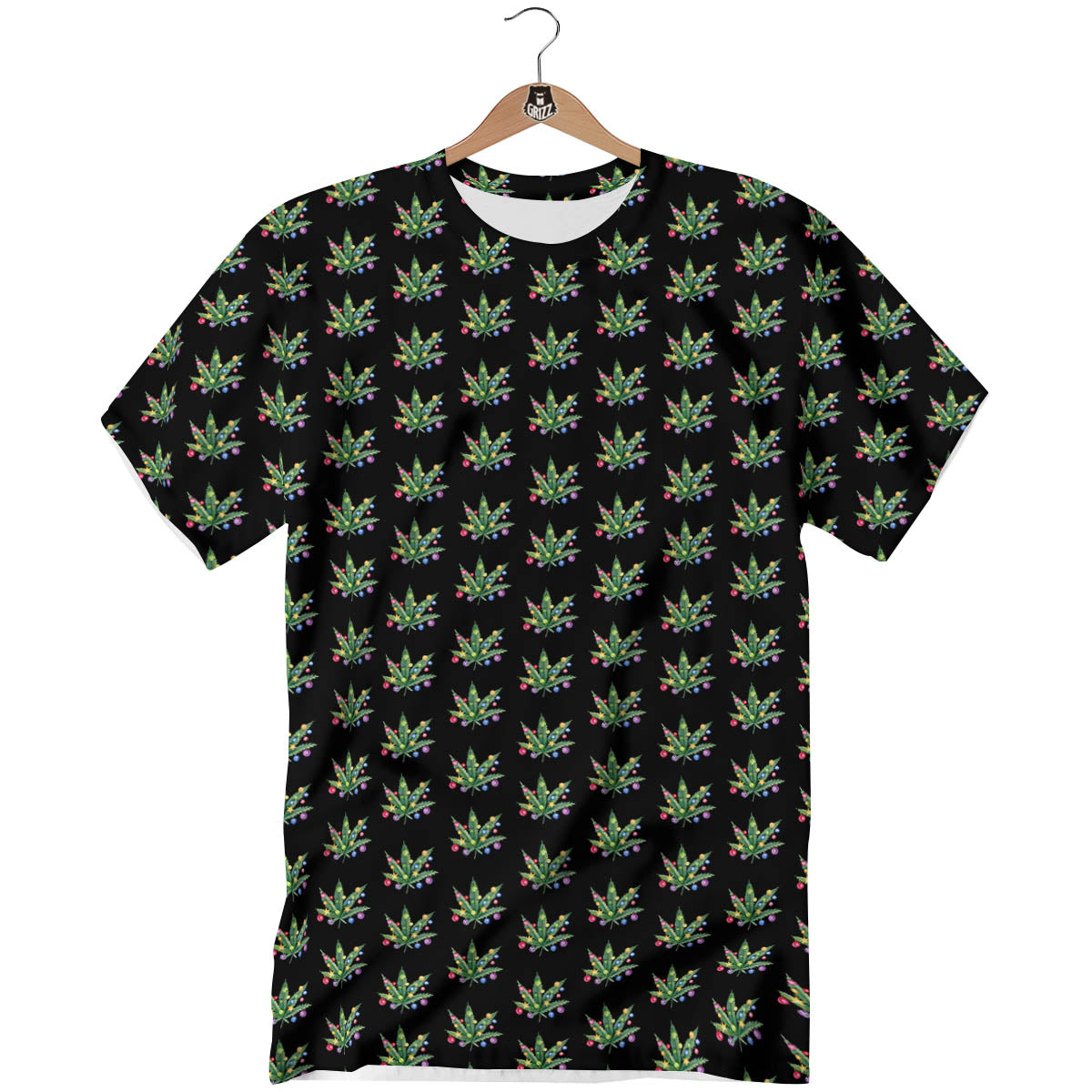Pot Leaf Christmas Print Pattern T-Shirt-grizzshop