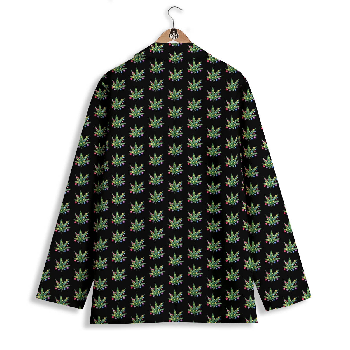 Pot Leaf Christmas Print Pattern Women's Blazer-grizzshop
