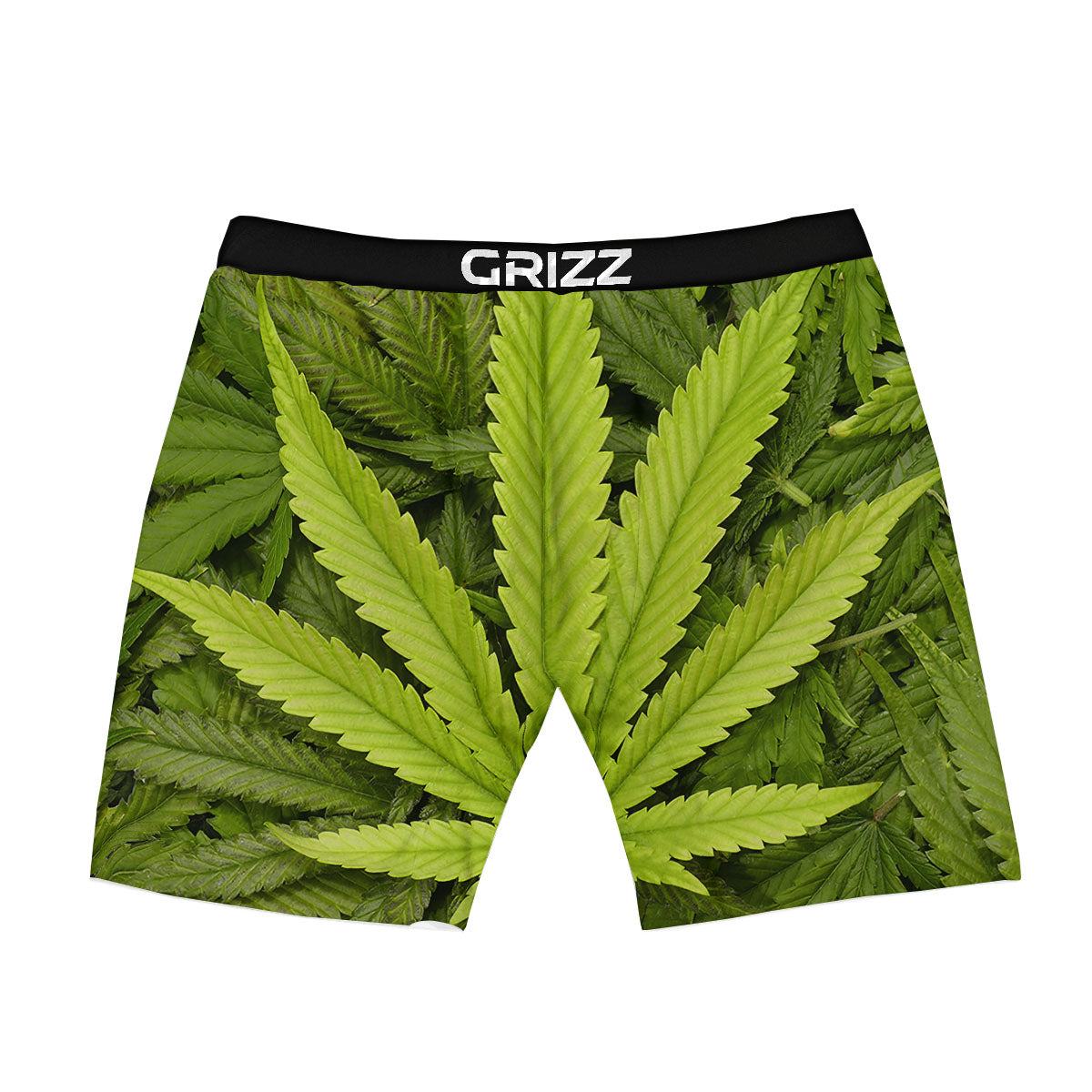 Pot Leaf Green Print Boxer Briefs-grizzshop