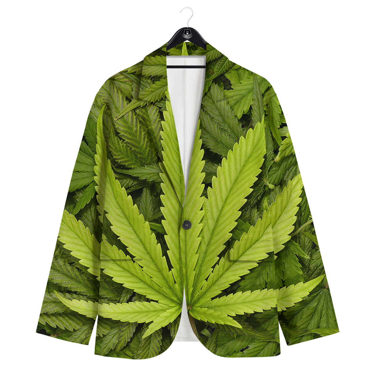 Pot Leaf Green Print Men's Sport Coat-grizzshop